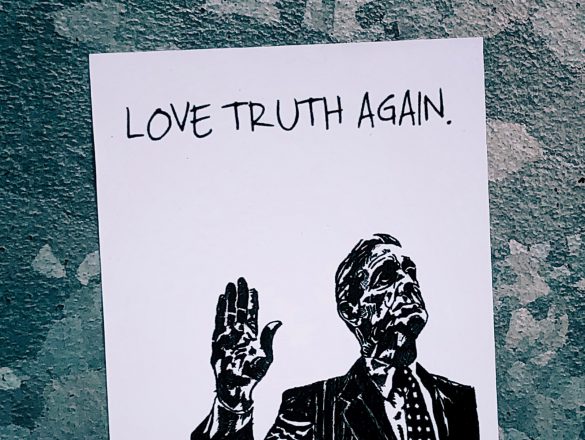 Waarheid media politiek identiteit actueel trump alternative fact feit feiten mening interpretatie Love truth tekst affice